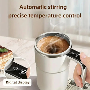 Self-Stirring Electric Coffee Mug with Digital Display
