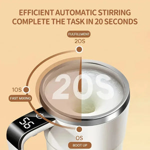 Self-Stirring Electric Coffee Mug with Digital Display