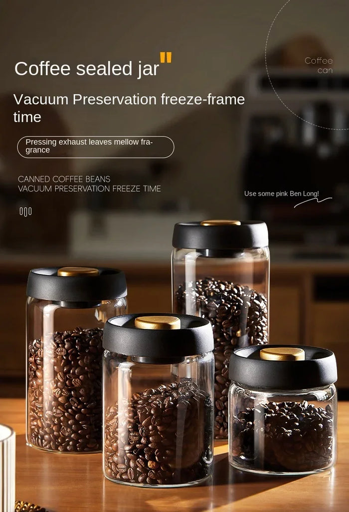 Vacuum-Sealed Borosilicate Glass Coffee Canister
