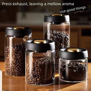 Vacuum-Sealed Borosilicate Glass Coffee Canister