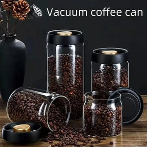 Vacuum-Sealed Borosilicate Glass Coffee Canister