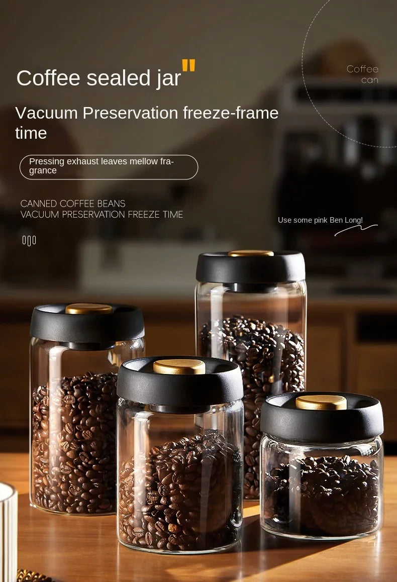 Vacuum-Sealed Borosilicate Glass Coffee Canister